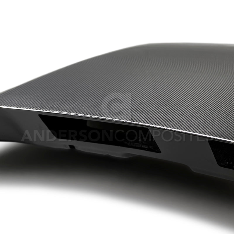Anderson Composites 2018 Ford Mustang Double Sided Type-CJ 4in Carbon Fiber Cowl Hood - Burkken Auto Parts