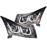 ANZO 2011-2015 Chevrolet Cruze Projector Headlights w/ U-Bar Black - Burkken Auto Parts