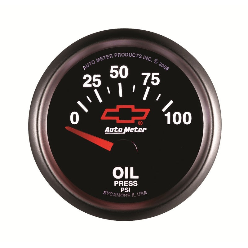 Autometer Oil Pressure 2-1/16, 0-100 PSI - Red Bowtie - Burkken Auto Parts