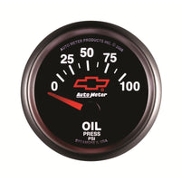 Autometer Oil Pressure 2-1/16, 0-100 PSI - Red Bowtie - Burkken Auto Parts