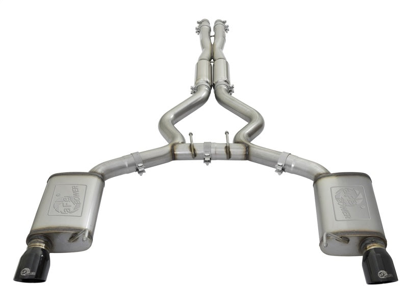 aFe MACHForce XP 3in 304 SS Loud Tone Cat-Back w/ Black Tips 15-17 Ford Mustang V6-3.7L/V8-5.0L - Burkken Auto Parts