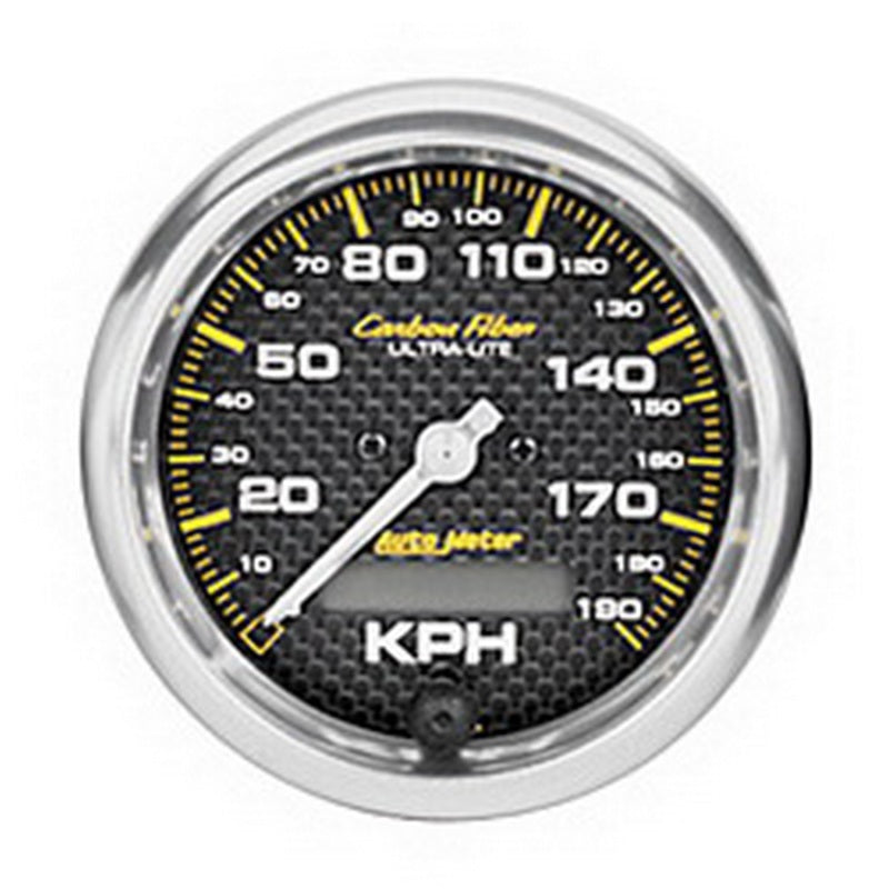 Autometer Carbon Fiber 85.7mm 190 KPH Range Speedometer Elect. Programmable Gauge - Burkken Auto Parts