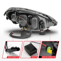 ANZO 05-13 Chevrolet Corvette Projector Headlights w/switchback & Sequential LED - Black Amber - Burkken Auto Parts