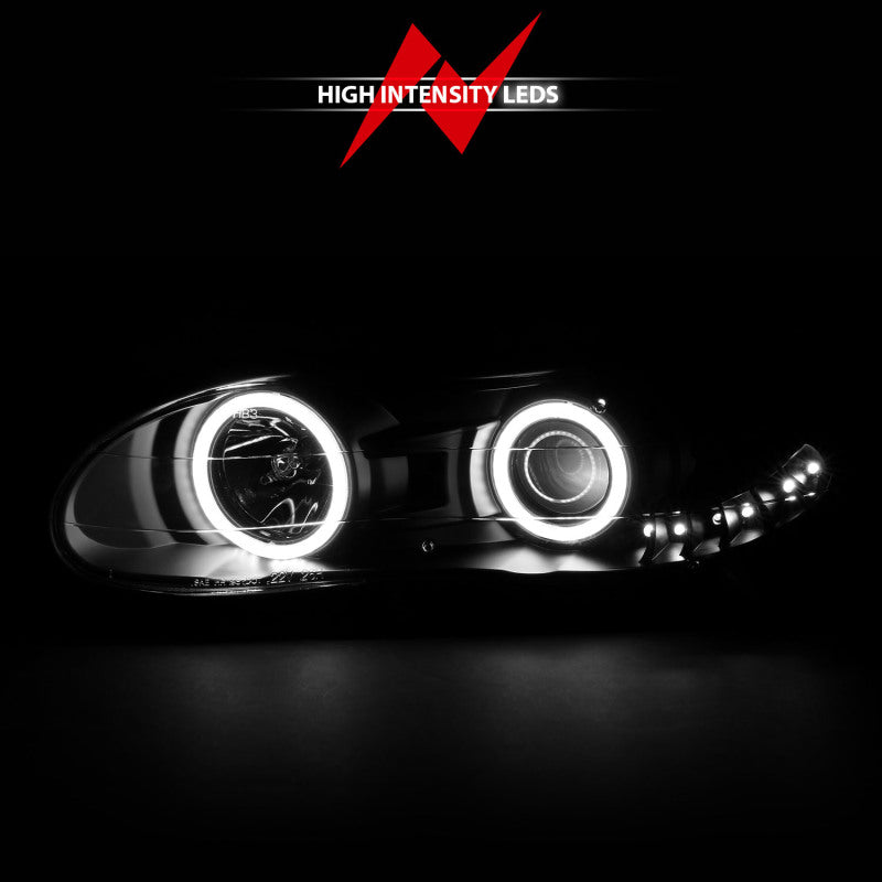 ANZO 1998-2002 Chevrolet Camaro Projector Headlights w/ Halo Black - Burkken Auto Parts