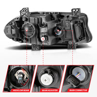 ANZO 2015-2018 Dodge Charger Projector Headlights Plank Style Black - Burkken Auto Parts