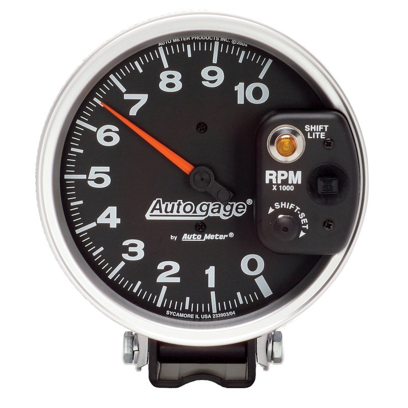 Autometer AutoGage 5in / 10k RPM / Pedestal Mount Black Tachometer w/ Shift Light - Burkken Auto Parts