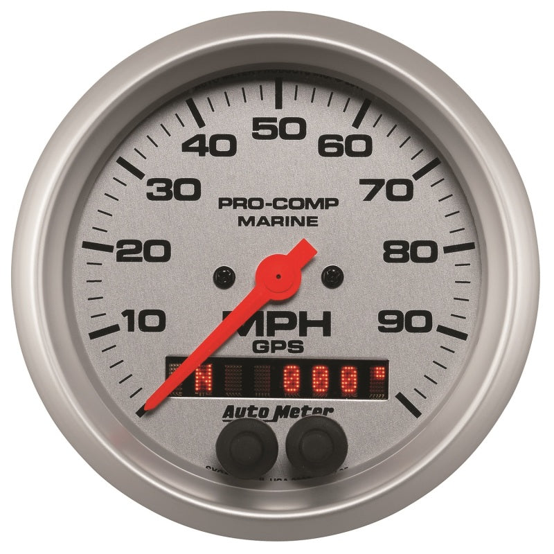 Autometer Marine Silver 3-3/8in 100MPH GPS Speedometer Gauge - Burkken Auto Parts