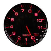 Autometer Spek-Pro Gauge Tachometer 5in 11K Rpm W/Shift Light & Peak Mem Black/Black - Burkken Auto Parts