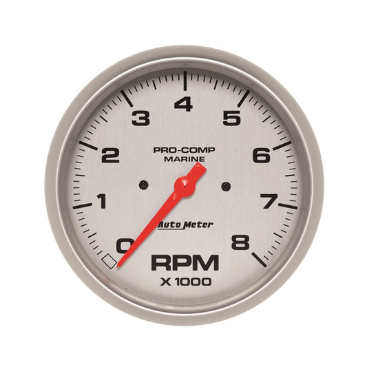 Autometer Marine Silver Ultra-Lite 5in Electrical Tachometer 0-8000 RPM - Burkken Auto Parts