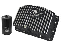 AFE Pro Series Engine Oil Pan Black w/Machined Fins; 11-16 Ford Powerstroke V8-6.7L (td) - Burkken Auto Parts