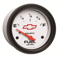 AutoMeter Gauge Fuel Level 2-5/8in. 0 Ohm(e) to 90 Ohm(f) Elec Chevy Red Bowtie White - Burkken Auto Parts