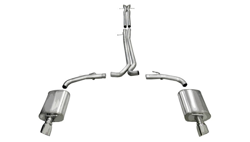 Corsa 2010-2019 Ford Taurus SHO 3.5L V6 Turbo Polished Sport Cat-Back Exhaust - Burkken Auto Parts