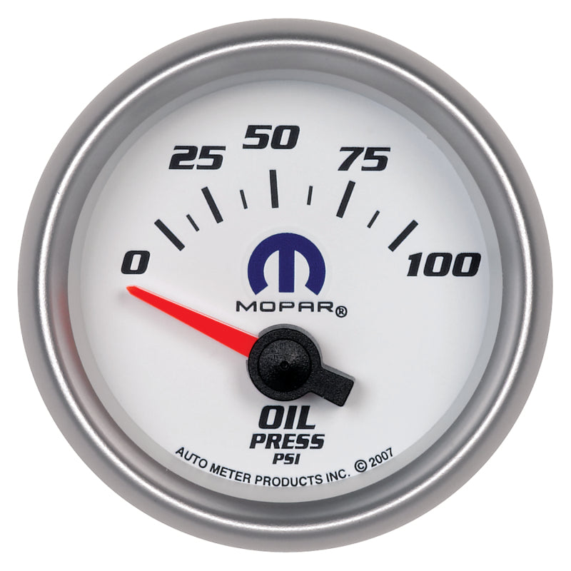 Autometer Mopar 52mm Short Sweep Electronic 0-100 PSI Oil Pressure Gauge - Burkken Auto Parts