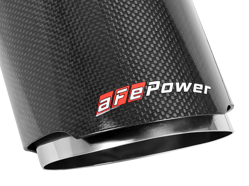 aFe MACH Force-XP 4-1/2in Carbon Fiber OE Replacement Exhaust Tips - 15-19 Dodge Charger/Hellcat - Burkken Auto Parts