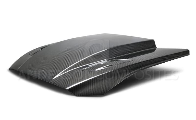 Anderson Composites 15-17 Ford Mustang (Excl. GT350/GT350R) Double Sided Carbon Fiber Cowl Hood - Burkken Auto Parts