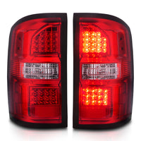 ANZO 2014-2018 GMC Sierra LED Tail Lights Black Housing Red/Clear Lens - Burkken Auto Parts