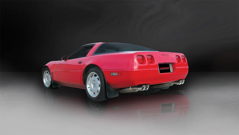Corsa 1992-1995 Chevrolet Corvette C4 5.7L V8 LT1 Sport Cat-Back Exhaust w/ Twin 3.5in Polished Tips - Burkken Auto Parts