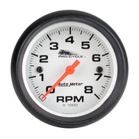 Autometer Pro-Cycle Gauge Tach 2 5/8in 8K Rpm 2&4 Cylinder White - Burkken Auto Parts