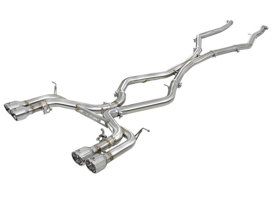 aFe MACH Force-Xp 3.5in. 304 SS C/B Exhaust w/o Muffler 15-18 BMW X5 M V8-4.4L (tt) - Polished Tip - Burkken Auto Parts
