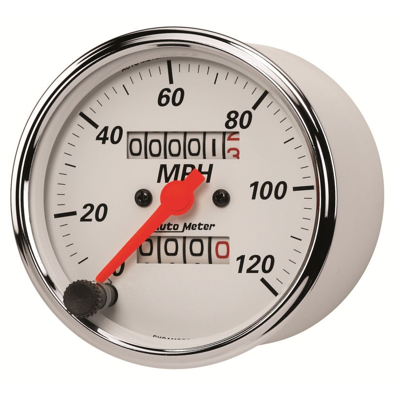 Autometer Arctic White 3-1/8in 0-120 MPH Mechanical Speedometer Gauge - Burkken Auto Parts