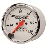 Autometer Arctic White 3-1/8in 0-120 MPH Mechanical Speedometer Gauge - Burkken Auto Parts