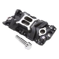 Edelbrock Intake Manifold Perf Eps SBC w/ Oil Fill Tube and Breather Black - Burkken Auto Parts