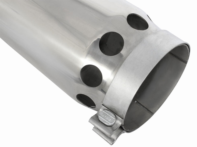 aFe MACHForce XP Cat-Back SS-304 5in Interooled Exh Tip 5in In x 6in Outx16inL Bolt-On Right (Pol) - Burkken Auto Parts