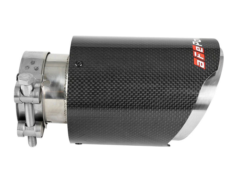 aFe MACH Force-Xp 409 SS Clamp-On Exhaust Tip 2.5in. Inlet / 4in. Outlet / 7in. L - Carbon - Burkken Auto Parts