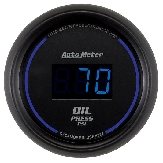 Autometer Cobalt Digital 52.4mm Black 0-100psi Oil Pressure Gauge - Burkken Auto Parts