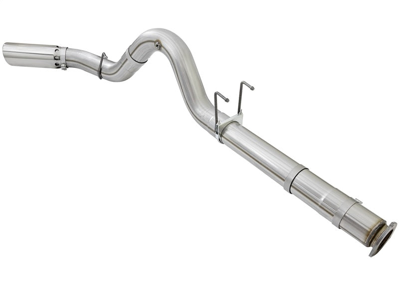 aFe ATLAS 5in DPF-Back Alum Steel Exhaust System w/Polished Tip 2017 Ford Diesel Trucks V8-6.7L (td) - Burkken Auto Parts