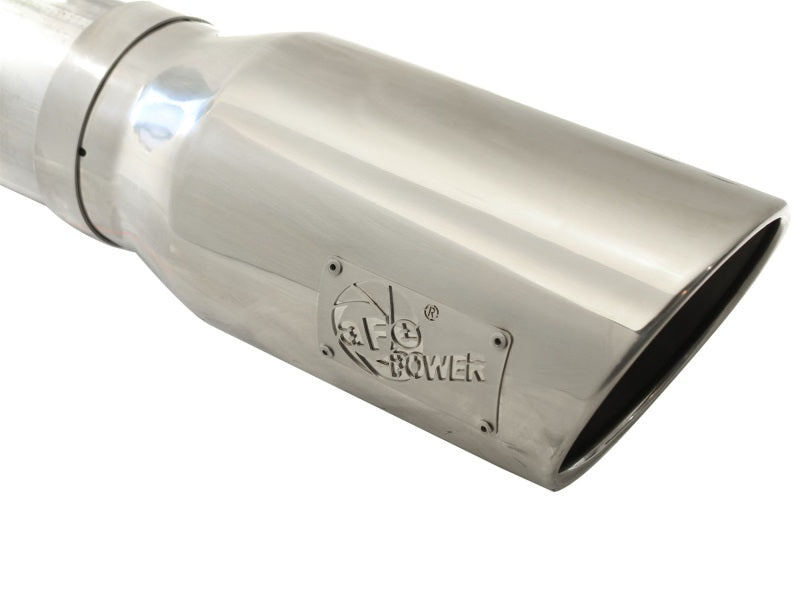 aFe Atlas 5in DPF-Back Aluminized Steel Exh Sys, Ford Diesel Trucks 08-10 V8-6.4L (td) Polished tip - Burkken Auto Parts