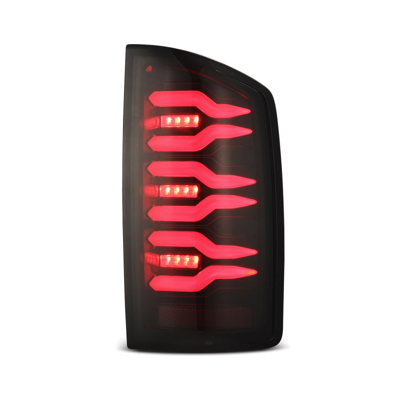 AlphaRex 07-08 Dodge Ram1500/07-09 Dodge Ram 2500+3500 Luxx-Series LED Tail Lights(Pair) Black/Red - Burkken Auto Parts