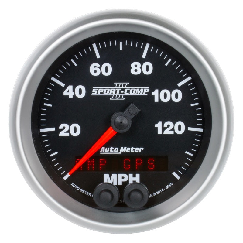 Autometer Sport-Comp II 3-3/8in 0-140MPH In-Dash Electronic GPS Programmable Speedometer - Burkken Auto Parts