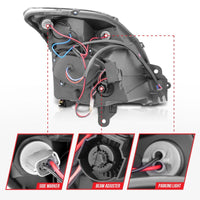 ANZO 2007-2012 Nissan Sentra Projector Headlights Black - Burkken Auto Parts