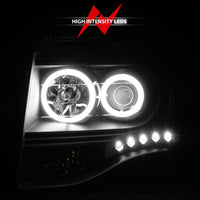 ANZO 2007-2014 Ford Expedition Projector Headlights w/ Halo Black - Burkken Auto Parts