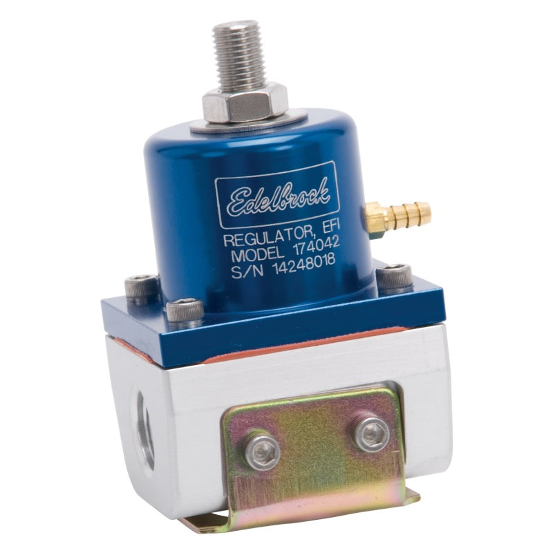 Edelbrock Fuel Pressure Regulator EFI 180 GPH 35-90 PSI -6 In/Out -6 Return Blue/Clear - Burkken Auto Parts