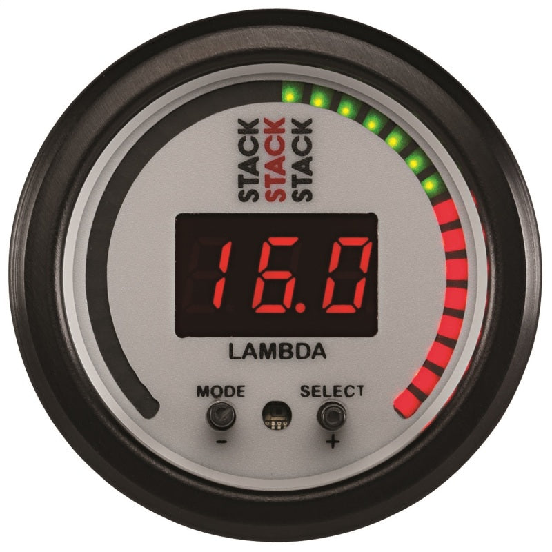 Autometer Stack 52mm Pro-Control Wideband Air/Fuel Ratio (Lambda) Gauge - White - Burkken Auto Parts