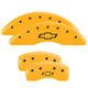 MGP 4 Caliper Covers Engraved Front & Rear Bowtie Yellow Finish Black Char 2019 Chevrolet Traverse