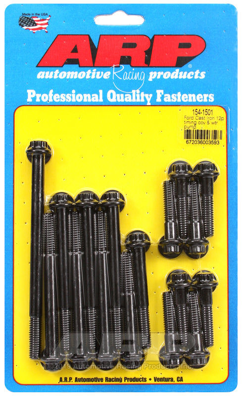 ARP Ford Cast Iron 12 Point Timing Cover and Water Pump Bolt Kit - Burkken Auto Parts