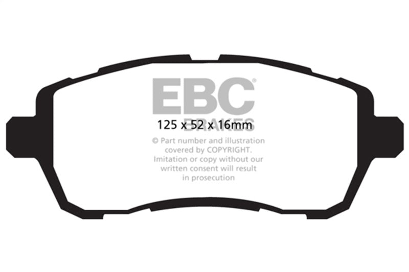 EBC 10+ Ford Fiesta 1.6 (FOR NON-ST/NON-TURBO) Greenstuff Front Brake Pads - Burkken Auto Parts