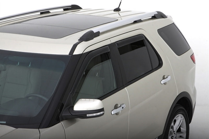 AVS 11-18 Ford Explorer Ventvisor In-Channel Front & Rear Window Deflectors 4pc - Smoke - Burkken Auto Parts