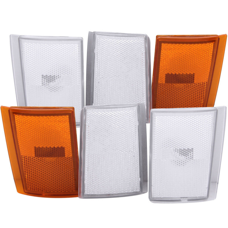 ANZO Corner Lights 1988-1993 Chevrolet C1500 Euro Corner Lights 4 Clear and 2 Amber 6pc - Burkken Auto Parts