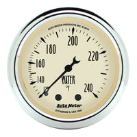 Autometer 2-1/16 inch Mechanical Antique Beige Water Temp Gauge 120-240 Deg F - Burkken Auto Parts