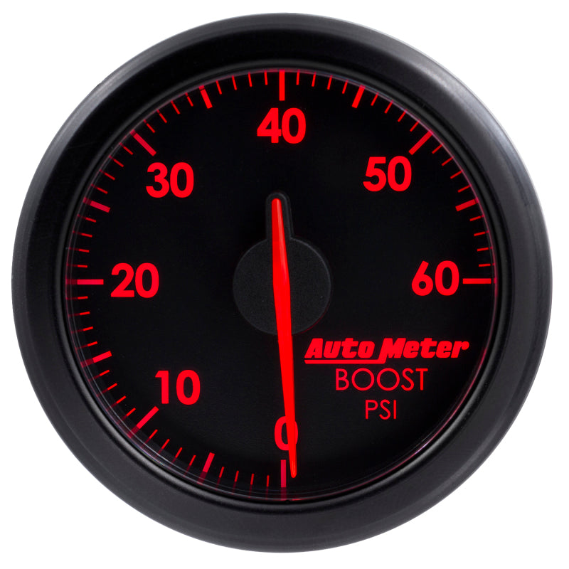 Autometer Airdrive 2-1/6in Boost Gauge 0-60 PSI - Black - Burkken Auto Parts