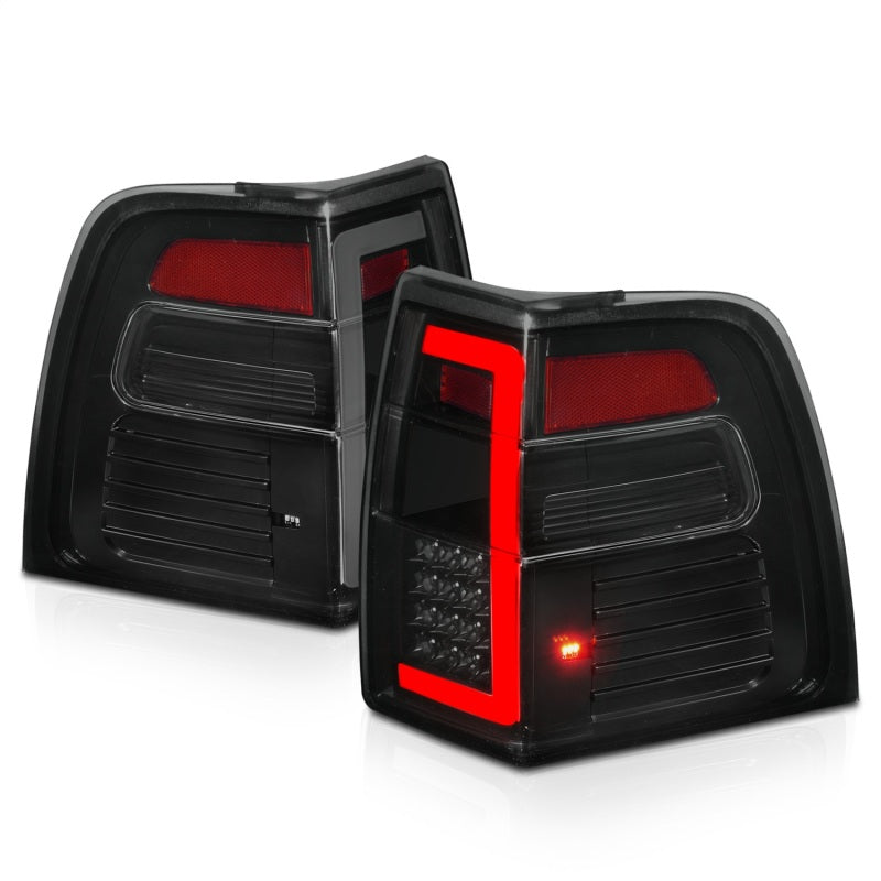 ANZO 07-17 Ford Expedition LED Taillights w/ Light Bar Black Housing Smoke Lens - Burkken Auto Parts