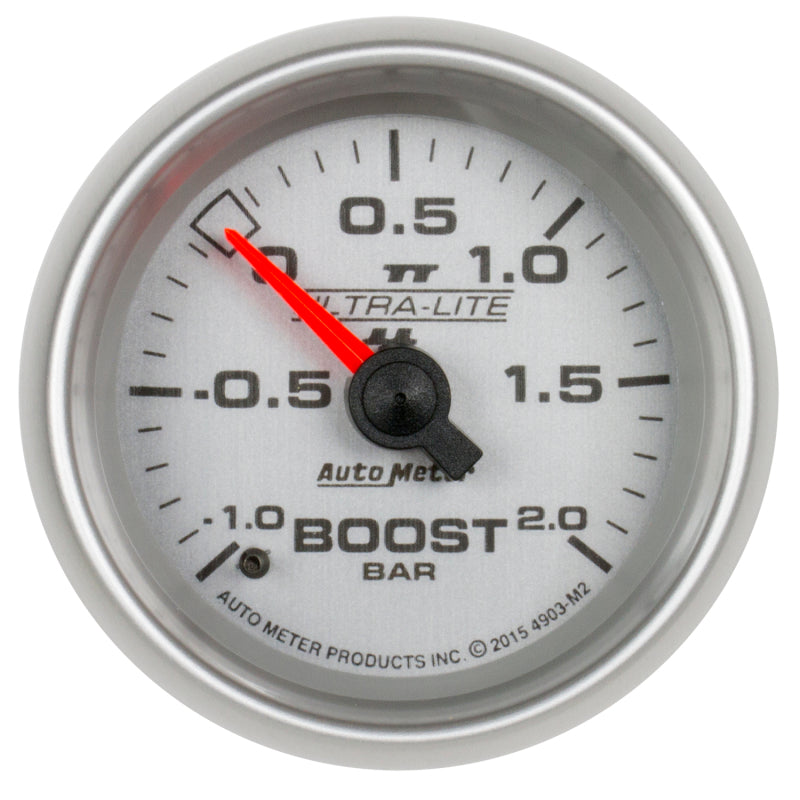 Autometer Ultra-Lite II Gauge Vac/Boost 2 1/16in -1 - +2 Bar Mechanical Ultra-Lite II - Burkken Auto Parts