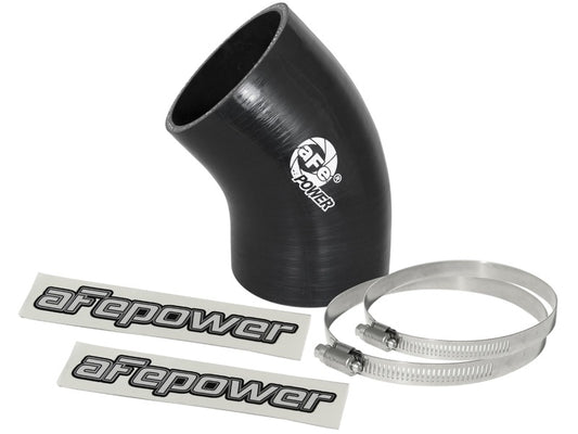aFe Magnum FORCE CAI Univ. Silicone Coupling Kit (3in. ID / 6in. L / 45-Deg.) Elbow Coupler - Black - Burkken Auto Parts
