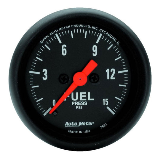 Autometer 2 1/16in 0-15 PSI Fuel Pressure Gauge Digital Stepper Motor Z Series - Burkken Auto Parts