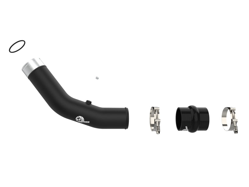 aFe 23-24 Ford Diesel Trucks V8-6.7L (td) BladeRunner 3in. Aluminum Hot Charge Pipe - Black - Burkken Auto Parts