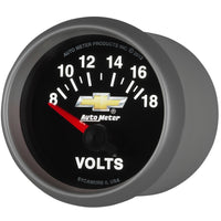 AutoMeter Gauge Voltmeter 2-1/16in. 18V Electric Chevy Gold Bowtie - Burkken Auto Parts